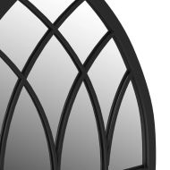 Огледало, черно, 100x45 см, желязо, за употреба на закрито