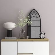 Огледало, черно, 70x30 см, желязо, за употреба на закрито