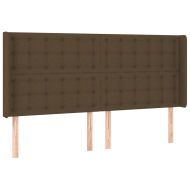 Боксспринг легло с матрак и LED, тъмнокафяво, 160x200 см, плат