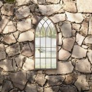 Градинско огледало пясъчно 70x30 см желязо за външна употреба