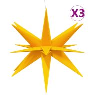 Коледни лампи с LED, 3 бр, сгъваеми, жълти, 100 см