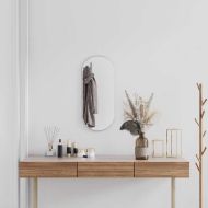 Стенно огледало сребро 70x30 см овално