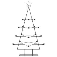 Метална коледна елха за декорация черна 140 см