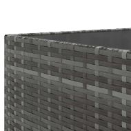 Градински лаундж комплект с възглавници 9 части сив полиратан