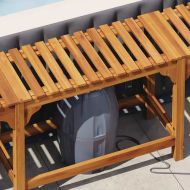 Квадратна Открита Вана Ограждение Кафяво 230 x 230 см