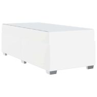 Рамка за легло с матрак Бяло 100 x 200 cm текстил