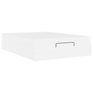 Рамка за легло с матрак Чисто бяло 140 x 200 cm Изкуствена кожа