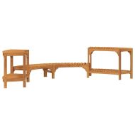 Кръгъл открит горещ басейн Кафяво 252 x 112 x 55.5 см