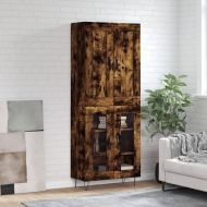 Висок шкаф, опушен дъб, 69,5x34x180 см, инженерно дърво