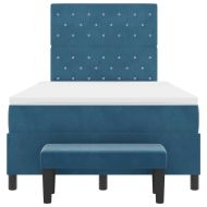 Легло с пружинирана основа Тъмносиньо 120 x 190 cm Кадифе