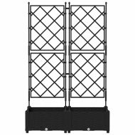 Градинска саксия с решетка 2 pcs Черно 80 x 40 x 125.5 см ПП