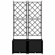 Градинска саксия с решетка 2 pcs Черно 80 x 40 x 143 см ПП