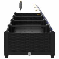 Градински саксии Черно 160 x 40 x 22 см Стомана