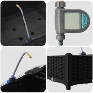 Градински саксии Черно 160 x 40 x 22 см Стомана