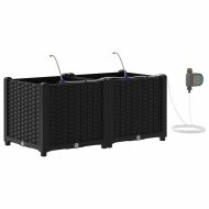 Градински саксии Черно 80 x 40 x 37.5 см Стомана