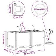 Градински саксии Черно 80 x 40 x 37.5 см Стомана