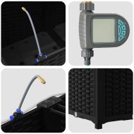 Градински саксии Черно 120 x 40 x 37.5 см Стомана