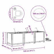 Градински саксии Черно 120 x 40 x 37.5 см Стомана
