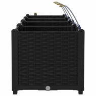 Градински саксии Черно 160 x 40 x 37.5 см Стомана