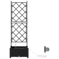 Градински саксии Черно 40 x 40 x 126 см Стомана