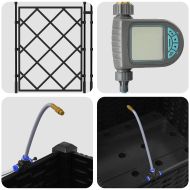 Градински саксии Черно 40 x 40 x 126 см Стомана