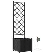 Градински саксии Черно 40 x 40 x 142 cm Стомана