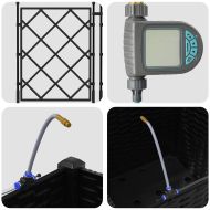 Градински саксии Черно 40 x 40 x 142 cm Стомана