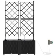 Градински саксии Черно 80 x 40 x 142 cm Стомана