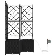 Градински саксии Черно 80 x 80 x 142 см Стомана