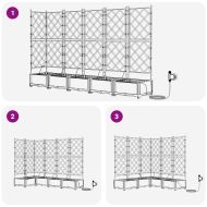 Градински саксии Черно 120 x 120 x 126 см Стомана