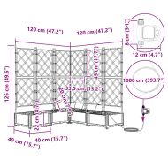 Градински саксии Черно 120 x 120 x 126 см Стомана