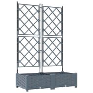 Градинска саксия с решетка 2 pcs Светлосиво 80 x 40 x 125.5 см