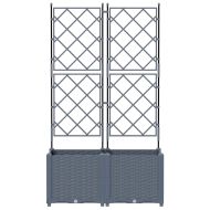 Градинска саксия с решетка 2 pcs Светлосиво 80 x 40 x 143 см ПП