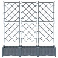 Градинска саксия с решетка 3 pcs Светлосиво 120 x 40 x 125.5 см