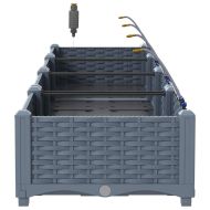 Градински саксии Светлосиво 160 x 40 x 22 см Стомана