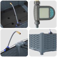 Градински саксии Светлосиво 160 x 40 x 22 см Стомана