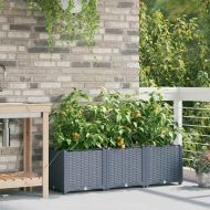 Градински саксии Светлосиво 120 x 40 x 37.5 см Стомана