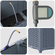 Градински саксии Светлосиво 160 x 40 x 37.5 см Стомана