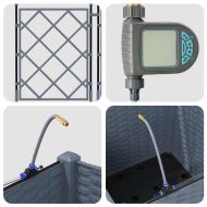 Градински саксии Светлосиво 40 x 40 x 142 cm Стомана