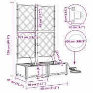 Градински саксии Светлосиво 80 x 40 x 126 см Стомана