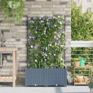 Градински саксии Светлосиво 80 x 40 x 142 cm Стомана