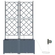 Градински саксии Светлосиво 80 x 40 x 142 cm Стомана