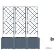 Градински саксии Светлосиво 120 x 40 x 142 cm Стомана
