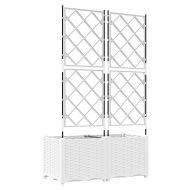 Градинска саксия с решетка 2 pcs Бяло 80 x 40 x 143 см ПП