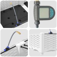 Градински саксии Бяло 160 x 40 x 22 см Стомана