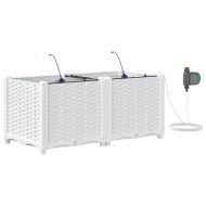 Градински саксии Бяло 80 x 40 x 37.5 см Стомана