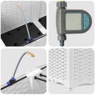 Градински саксии Бяло 80 x 40 x 37.5 см Стомана