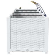 Градински саксии Бяло 120 x 40 x 37.5 см Стомана