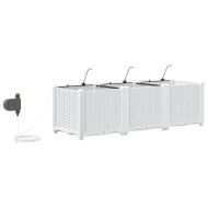 Градински саксии Бяло 120 x 40 x 37.5 см Стомана