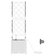 Градински саксии Бяло 40 x 40 x 142 cm Стомана